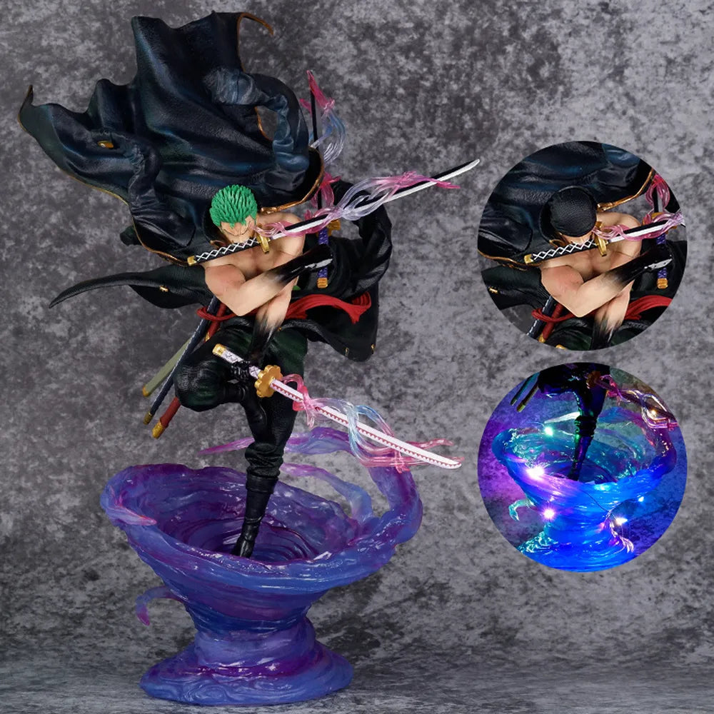 Zoro Standing on Tornado 37cm - Luminos Base