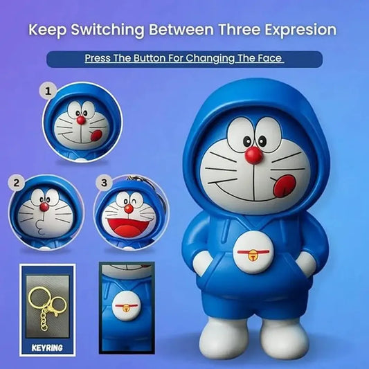 Blue Doraemon Face Changing Keychain