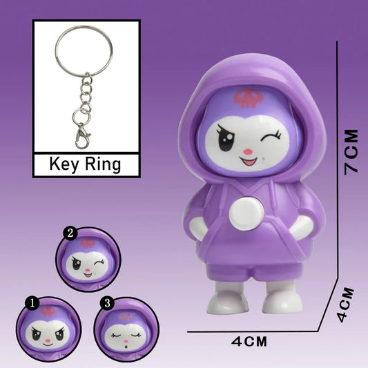 Kuromi Purple Face Changing Keychain
